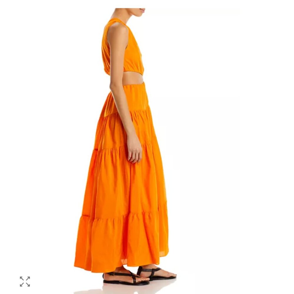 FARM RIO Orange Asymmetrical Tiered Maxi Dress Sz M - NWT!! - Picture 5 of 13
